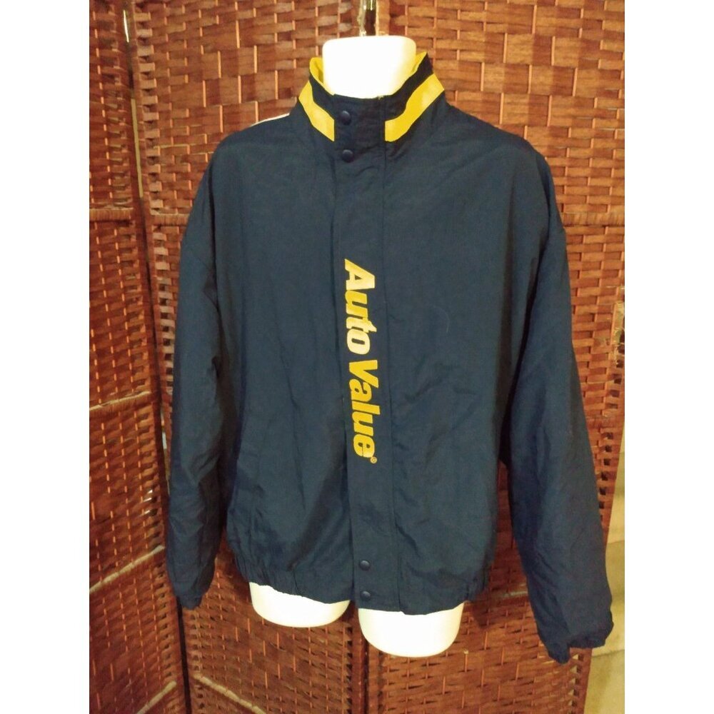 Vintage Swingster Auto Value Windbreaker Jacket 90s Car Parts Large - Picture 2 of 3